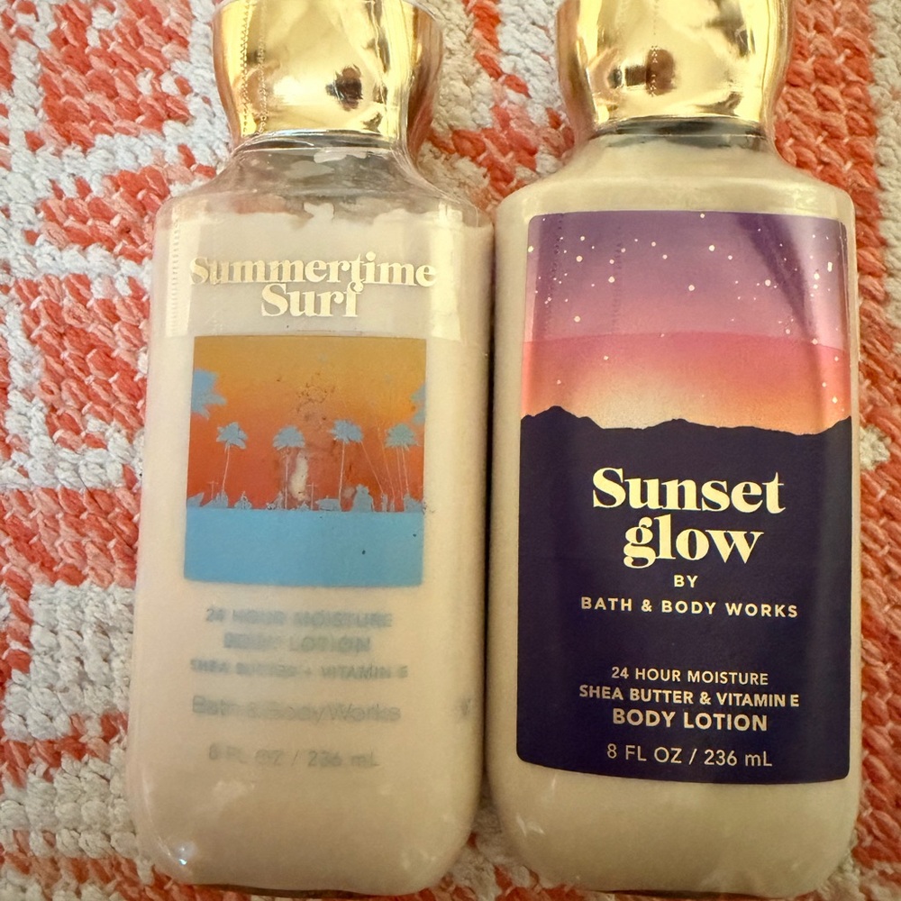 NEW! Bath & Body Works Summertime Surf & Sunset Glow Body Lotion Set
